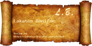 Lakatos Bonifác névjegykártya